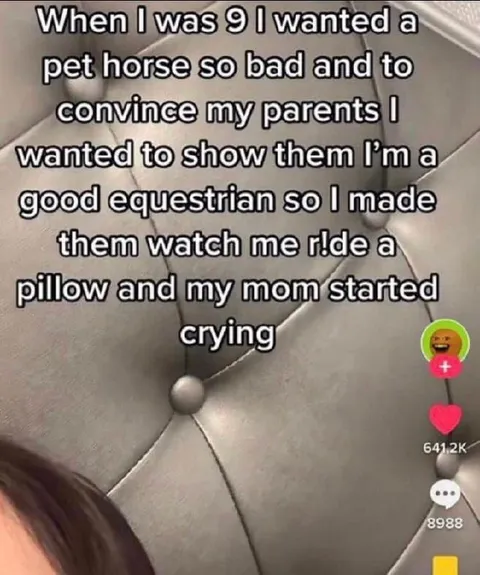 Riding a Pillow for a Horse