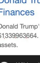 Donald Trump Finances Screenshot