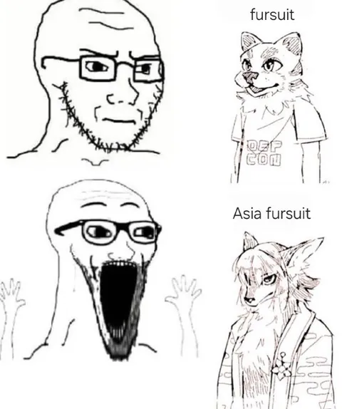 Wojak Reacts to Asia Fursuit