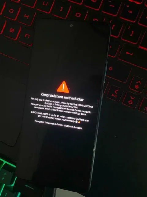 Bricked Xiaomi Phone Warning