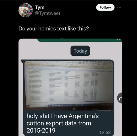 Argentina Cotton Export Data Texting
