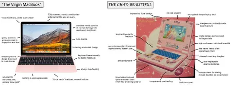 Virgin MacBook vs Chad Beautiful