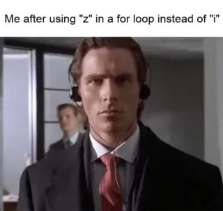 Patrick Bateman After Coding Mistake