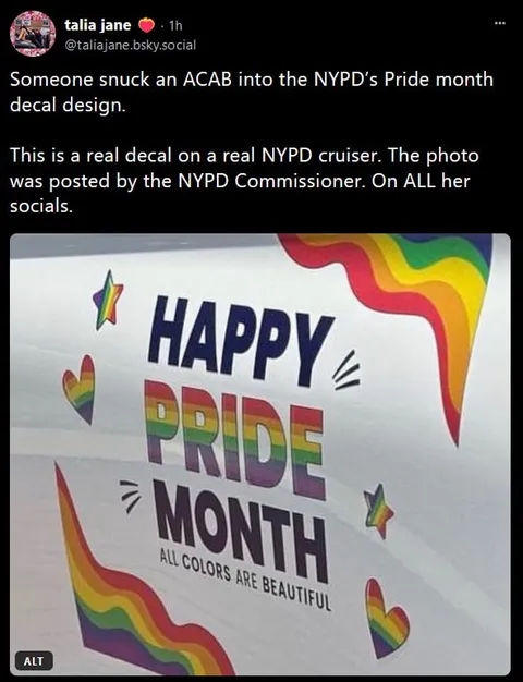 ACAB Hidden in Pride Decal