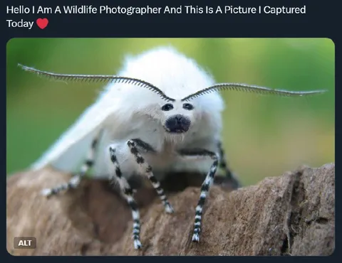Wildlife Photographer Captures Fluffy Moth