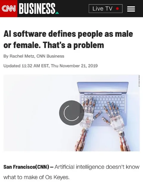 AI Can't Classify Os Keyes