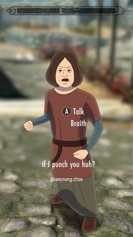 Braith Challenges a Skyrim Warrior