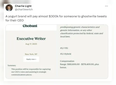 Yogurt Brand Executive Writer