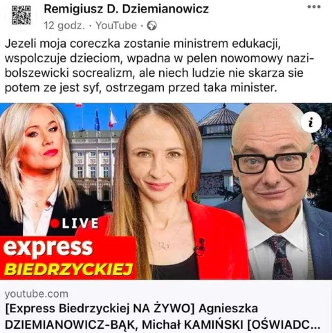 Ostrzeżenie przed minister edukacji