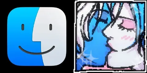 Finder и пиксельная девушка