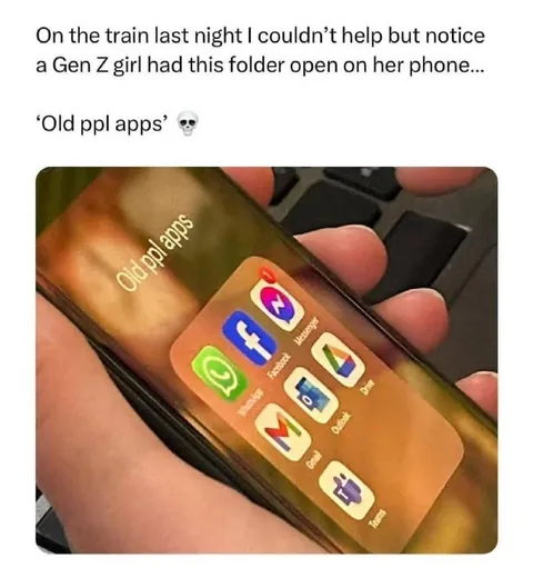 Gen Z Old People Apps Folder