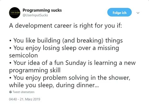 Programming Sucks Career Checklist
