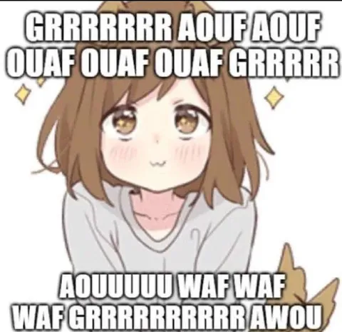 Fille anime qui aboie