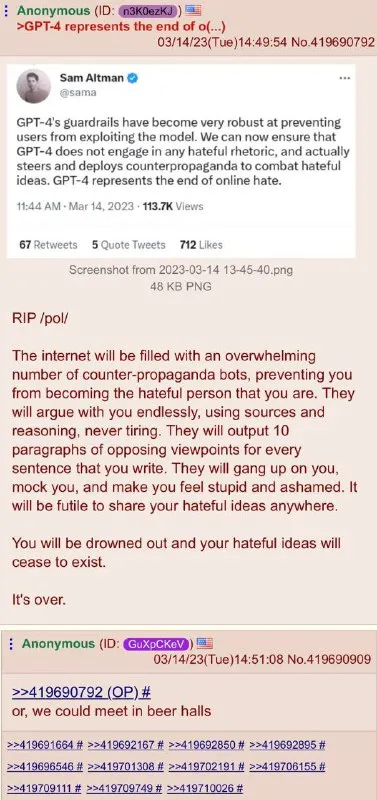 GPT-4 Replaces Hateful Internet