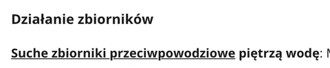 Suche zbiorniki piętrzą wodę