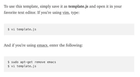 Remove Emacs Template Joke