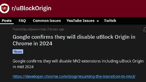 Google Disables uBlock Origin