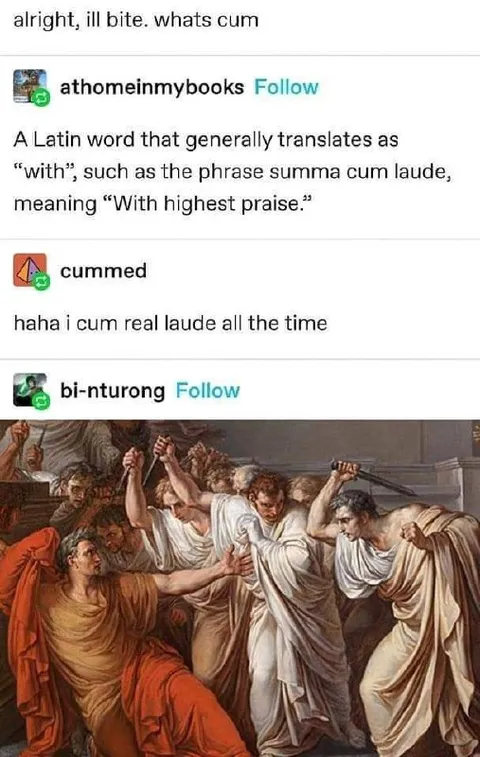 Latin Cum Joke Reaction