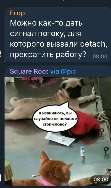 Стоп-слово для потока