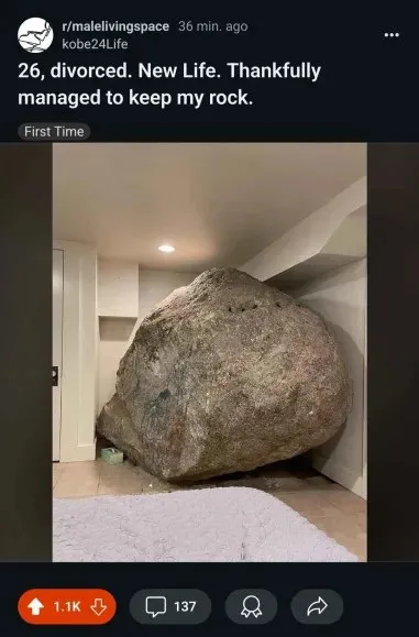 Divorced Man Keeps His Rock