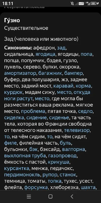 Гузно и его синонимы