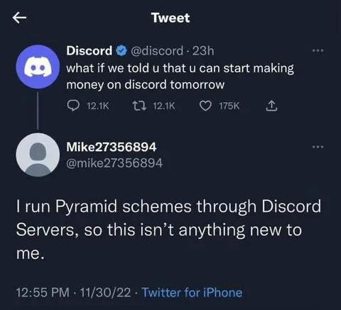 Discord Pyramid Scheme Reply