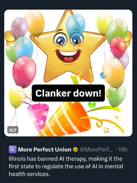 Clanker Down Illinois AI Therapy Ban