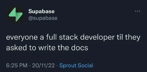 Full Stack Developer Writes Docs