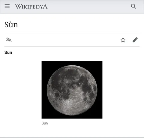 Wikipedia Calls the Moon the Sun