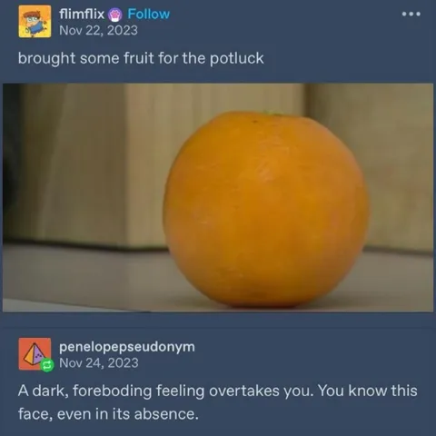 Foreboding Orange at the Potluck