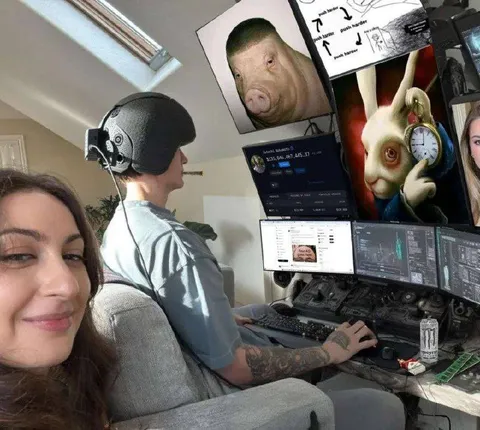 Woman Selfie While Man Games