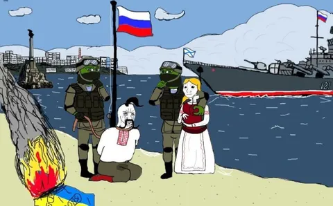 Русские солдаты у берега
