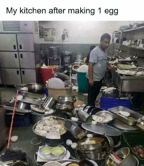 Kitchen After One Egg