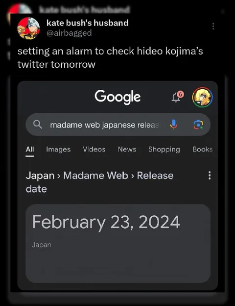 Checking Hideo Kojima on Twitter