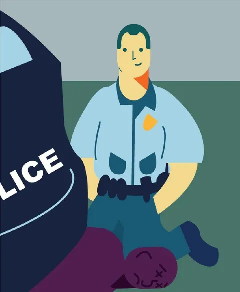 Stylized Police Officer Scene