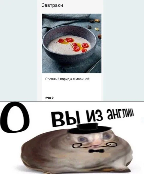 Овсяный поридж с малиной