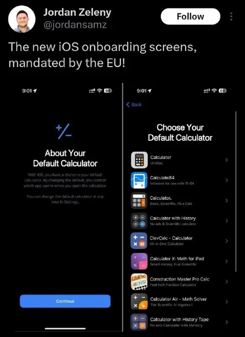 EU Calculator Onboarding Screens