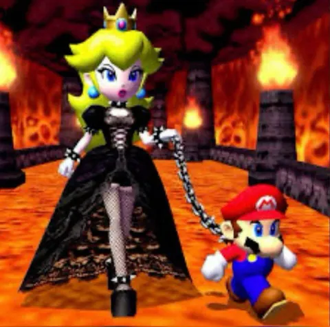 Princess Peach Drags Mario