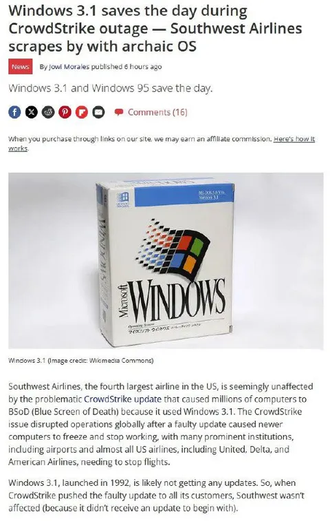 Windows 3.1 Saves Southwest Airlines