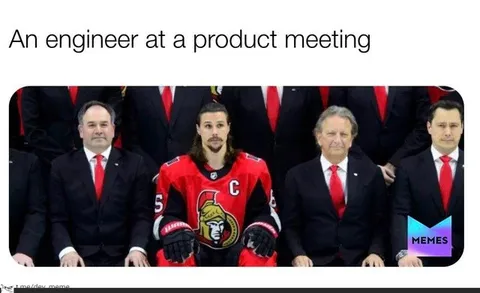 Engineer at a Product Meeting