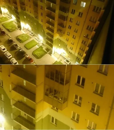 Зум на ночной балкон