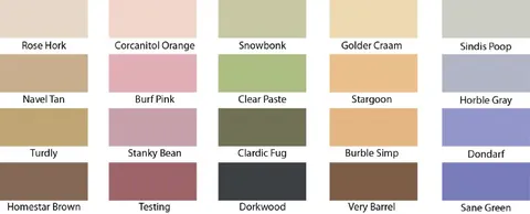 Funny Color Name Palette