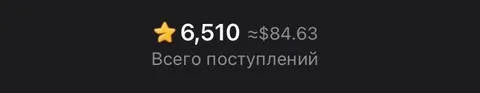 Всего поступлений звёзд