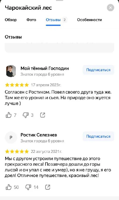 Отзывы о Чарокайском лесе