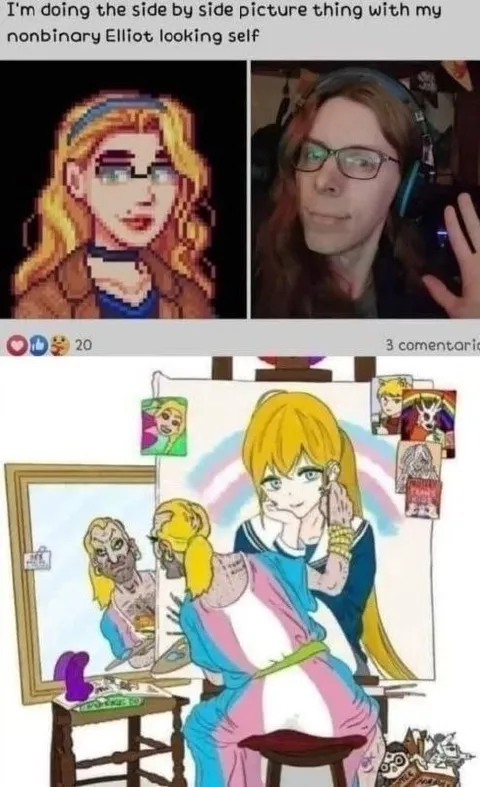Nonbinary Elliot Looking Self