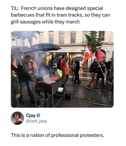 French Protest Barbecue