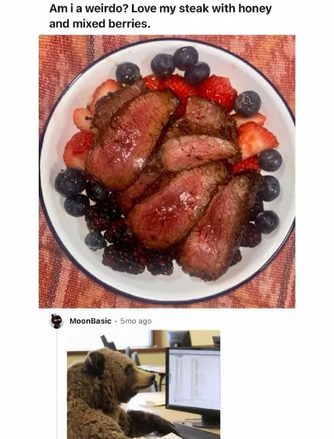 Steak With Honey and Berries