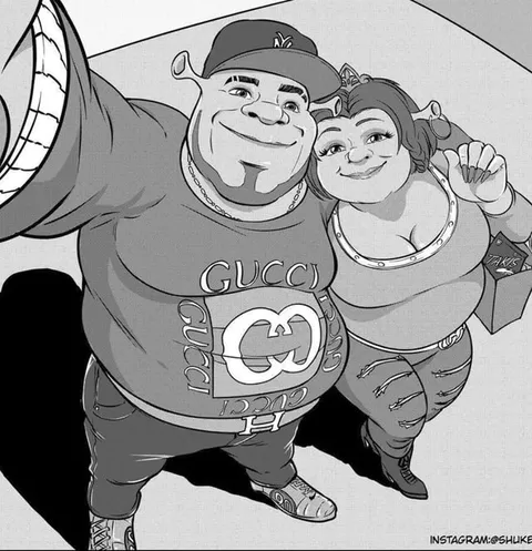 Шрек и Фиона в Gucci