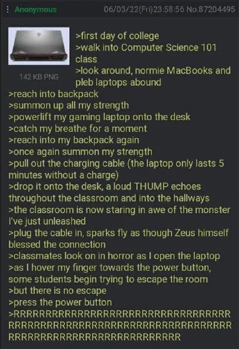 Gaming Laptop in Computer Science Class