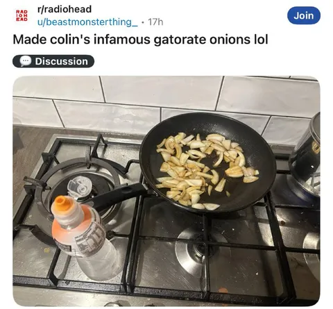Gatorade Onions on the Stove
